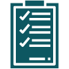 icon of clipboard showing a list with checkmarks