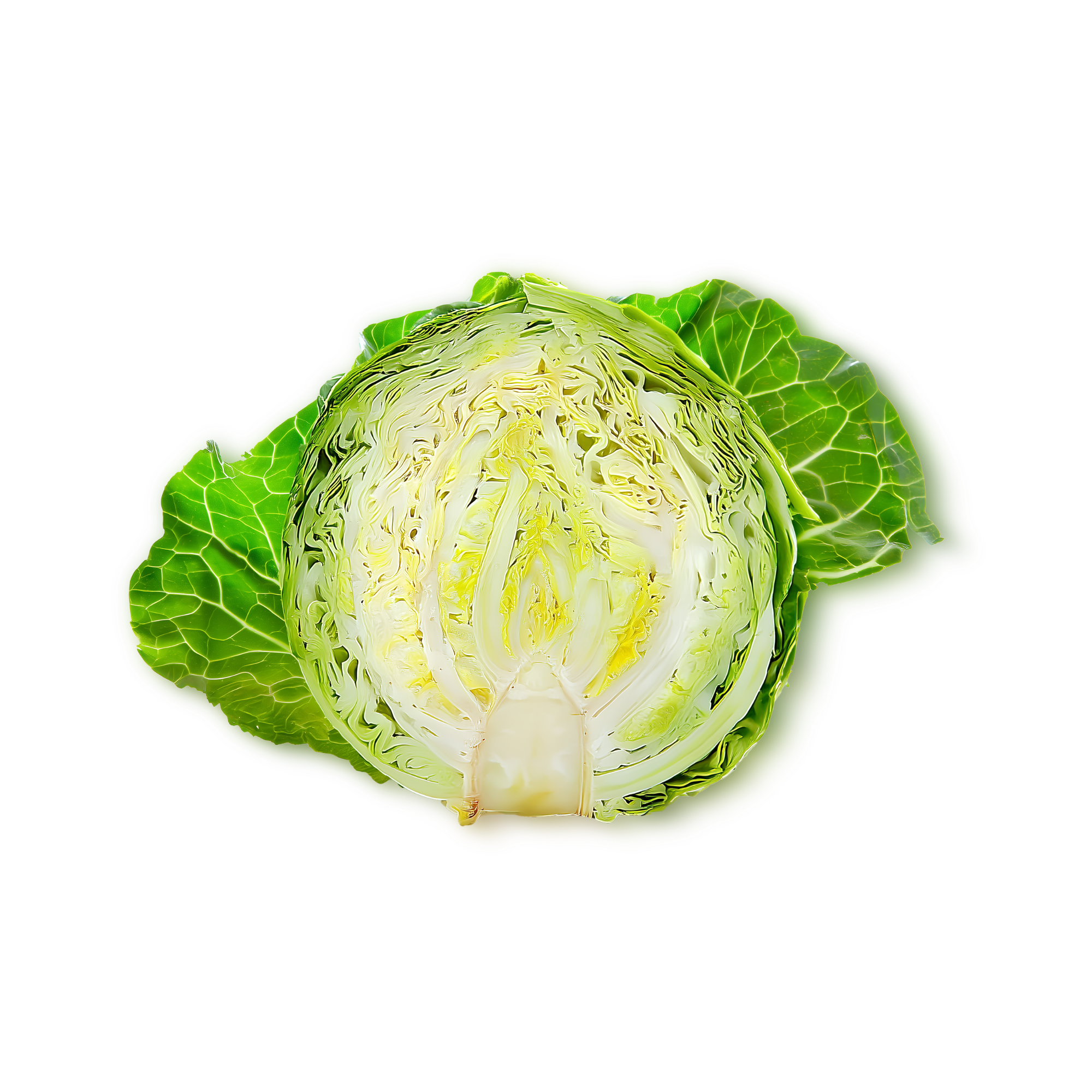 head of lettuce sliced in half