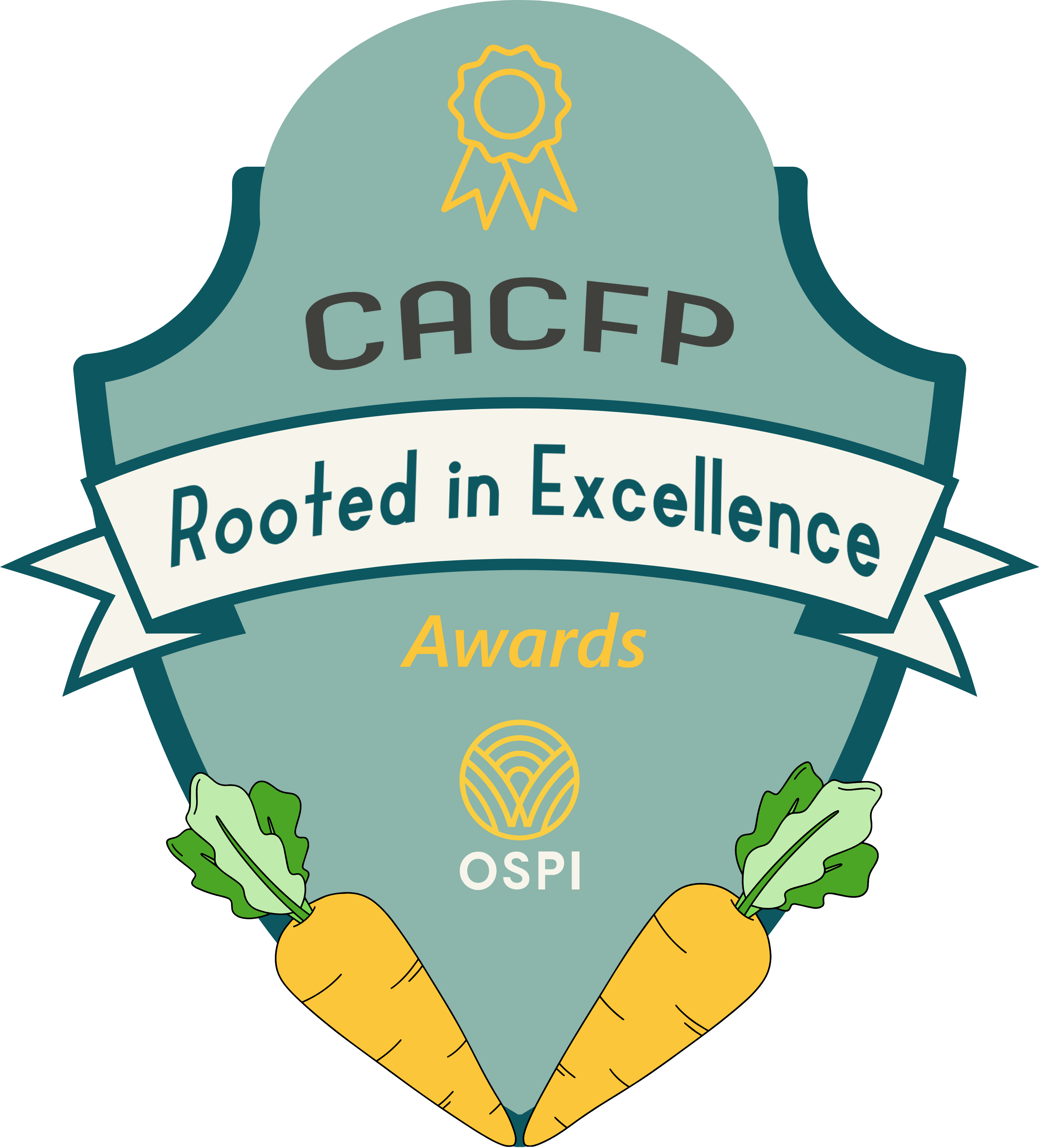 Graphic or rooted in excellence awards badge