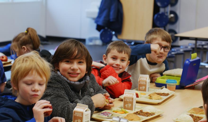 Kids having a meal