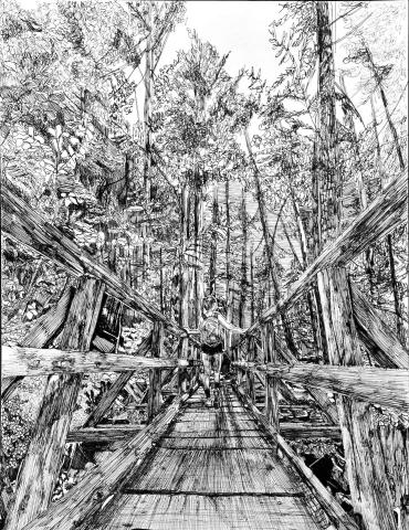Girl on a Bridge