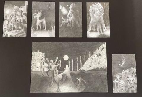 "Fear Me Not" is a series of graphite illustrations that show biblically accurate angels.