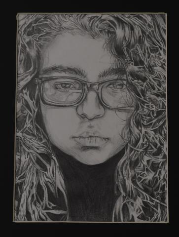 A portrait of my dear friend and art motivation Veronica done in pencil.