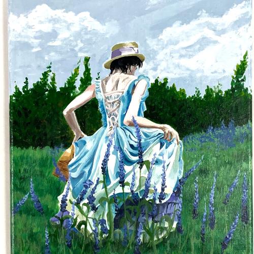 Girl in the Lupine Field 
