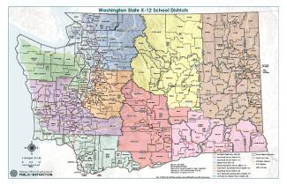 Map of Washington State K-12 School Districts