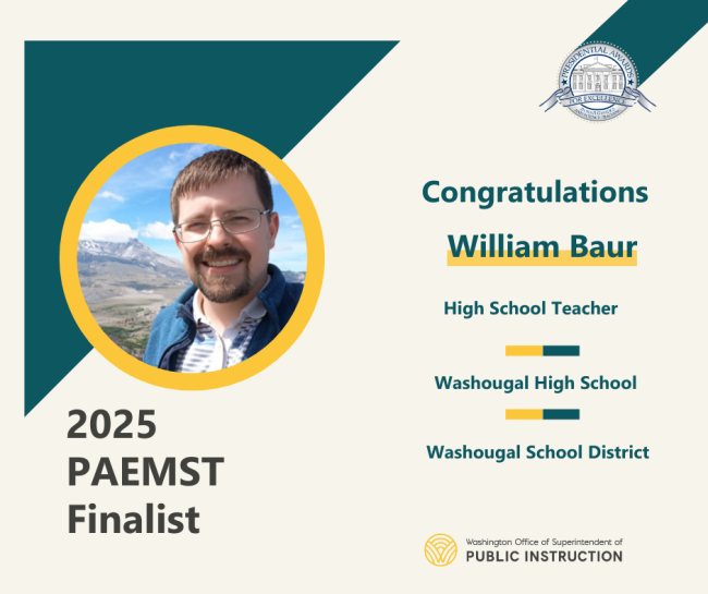 image of 2025 PAEMST finalist William Bauer