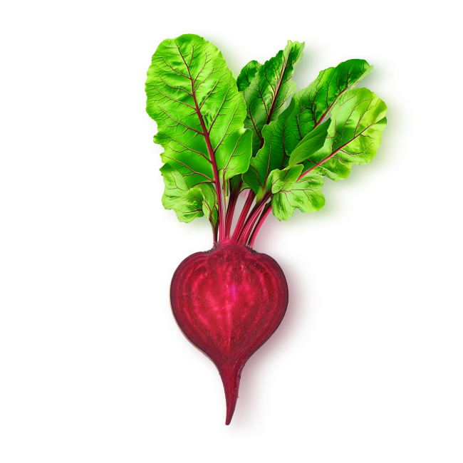beet sliced in half lengthwise
