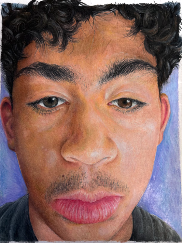 "Isaiah" is a close-up portrait from my AP Art concentration Up Close and Far Away, capturing a friend who moved away and the memories that remain.