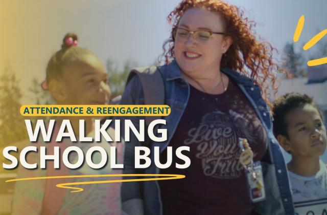 Walking school bus graphic