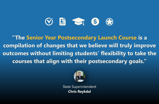 text of Superintendent quote on blue background