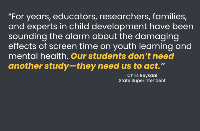 Superintendent Reykdal quote from the press release